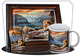 MU-AN09, Coffee Mug with Name Meaning and  Bible Verse, aria, lion, canyon, bravery, courage