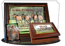 MU-AN31, Music Box with personalized name meaning & Bible verse,  beth horses