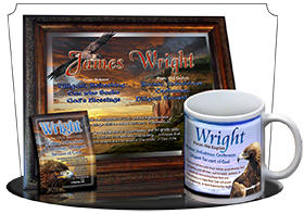 8x10-AN32, personalized 10x12 name meaning print, framed with  name meaning & Bible verse,  wright golden eagle preditor hawk bird  This is a variation of the design of AN24, except for the beautiful change of a stormy blue sky encompassing this golden-wi