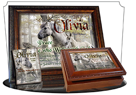 PL-AN45, Name Meaning Print,  Framed, Bible Verse mom mother child horses white olivia