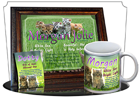 MU-AN50, Music Box with personalized name meaning & Bible verse,  morgan cute fuzzy kittens cats