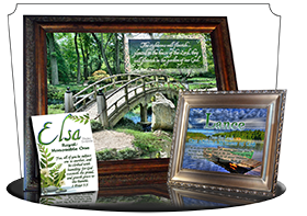 SG-8x10-SC08, Large 10x12 Plaque with Custom Bible Verse, personalized, garden bridge, Psalm 92:12a-13