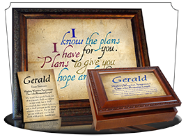 MU-SM03, Music Box with personalized name meaning & Bible verse, , personalized, simple parchment gerald
