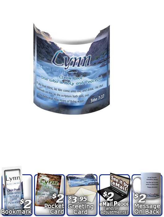 MU-WA04, Coffee Mug with Name Meaning and  Bible Verse, personalized, lynn soft water stream river water