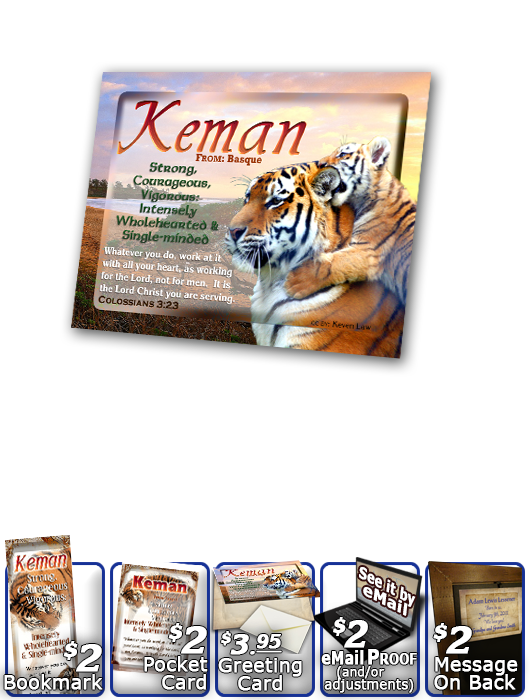 PL-AN40, Name Meaning Print,  Framed, Bible Verse tiger keman tigress powerful