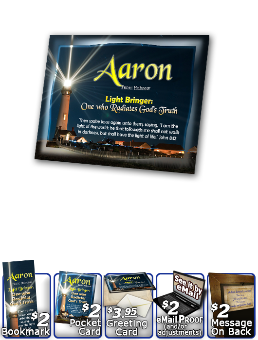 PL-LH16, Name Meaning Print,  Framed, Bible Verse, personalized, lighthouse light shine aaron