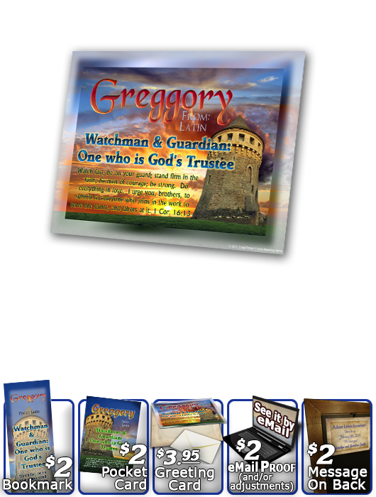 PL-SC02, Name Meaning Print,  Framed, Bible Verse, personalized, scenery castle keep greggory