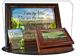 PL-SC14, Name Meaning Print,  Framed, Bible Verse, personalized, greta rolling hills peace italy