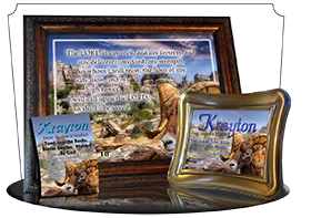 8x10-AN10, personalized 10x12 name meaning print, framed with  name meaning & Bible verse,  Aria canyon, rocks diligence  A wise old ram surveys his domain, as he considers the ponderings of his heart, in this elegant design, which displays your name and 
