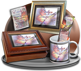 MU-BF08, Coffee Mug with Name Meaning and  Bible Verse butterfly  evelyn