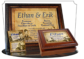 MU-CA03, Music Box with personalized name meaning & Bible verse,  ethan boy scouts stamp collecting