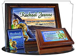 8x10-CH44, personalized 10x12 name meaning print, framed with  name meaning & Bible verse, , personalized, anime character rachael  A whimsical smile crosses the face of this mischievous girl as her pet lizard rests comfortably on her shoulder. She waits 