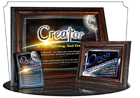SG-PL-CR02, Custom Scripture Plaque,  Framed, Bible Verse, personalized, space planet Orion, Isaiah 44:24, Colossians 1:16