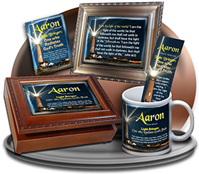 MU-LH16, Coffee Mug with Name Meaning and  Bible Verse, personalized, lighthouse light shine aaron