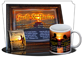 MU-PP17, Coffee Mug with Name Meaning and  Bible Verse, personalized, couple sweetheart love anniversary, garth, janice