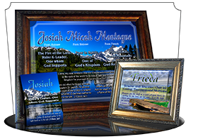 8x10-SC07, personalized 10x12 name meaning print, framed with  name meaning & Bible verse, , personalized, josiah mountains lake scenery