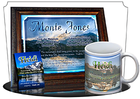 MU-SC26, Coffee Mug with Name Meaning and  Bible Verse, personalized, monte, mountain, lake