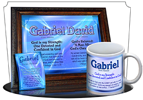 MU-SM05, Coffee Mug with Name Meaning and  Bible Verse, personalized, simple baby name baby blue gabriel simple basic