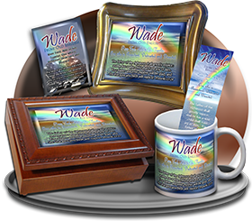 MU-SM15, Coffee Mug with Name Meaning and  Bible Verse, personalized, baby name, rainbow, wade
