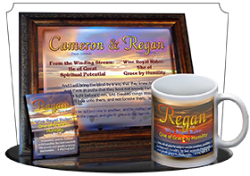 MU-SS06, Coffee Mug with Name Meaning and  Bible Verse, personalized, sunset sky sun regan