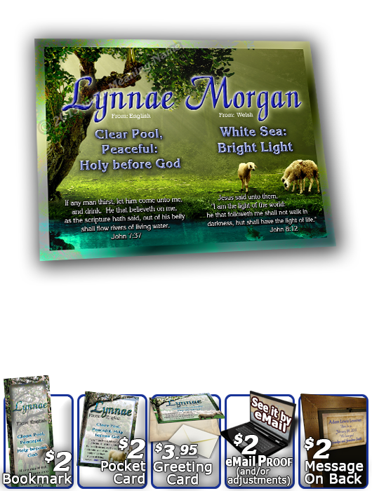 8x10-AN01, personalized 10x12 name meaning print, framed with  Lynnae Morgan name meaning & Bible verse,  sheep flock lambs shepherd lynnae  A flock of sheep are peacefully grazing across these grassy hills, as the sapphire blue sky looks on at this scene