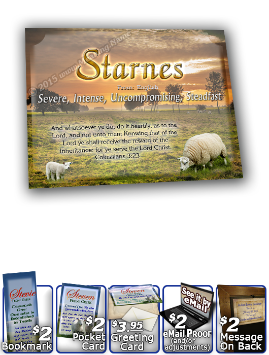 8x10-AN03, personalized 10x12 name meaning print, framed with  name meaning & Bible verse,  two lambs sheep Steven  Happy lambs are frolicking about their beloved green pasture, as their shepherd stands watch near by. The name and its meaning are suspende