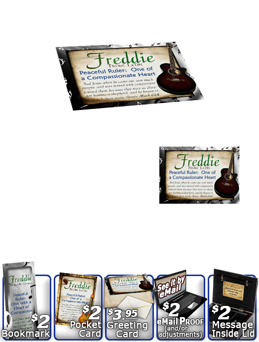MU-MU15, Music Box with personalized name meaning & Bible verse, , personalized, music notes freddie fred frederick guitar acoustic
