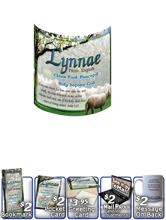 MU-AN01, Coffee Mug with Name Meaning and  Bible Verse sheep flock lambs shepherd lynnae