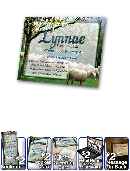 PL-AN01, Name Meaning Print,  Framed, Bible Verse sheep flock lambs shepherd lynnae