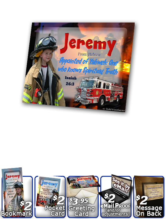 PL-PP24, Name Meaning Print,  Framed, Bible Verse, personalized, bravery courage fireman firefighter fire child jeremy