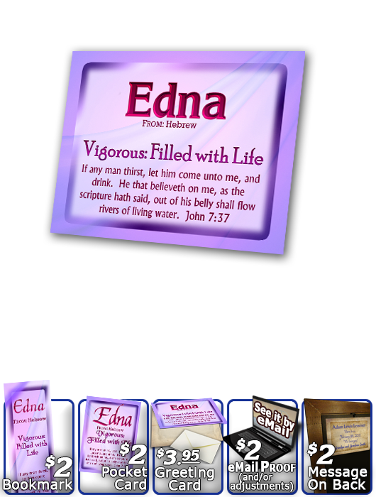 PL-SM06, Name Meaning Print,  Framed, Bible Verse, personalized, baby name purple pink edna simple basic