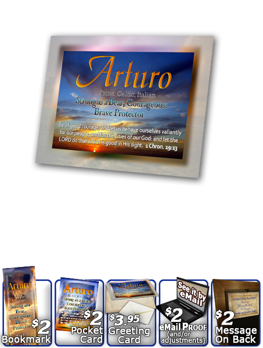 PL-SS07, Name Meaning Print,  Framed, Bible Verse, personalized, arturo sunset sky