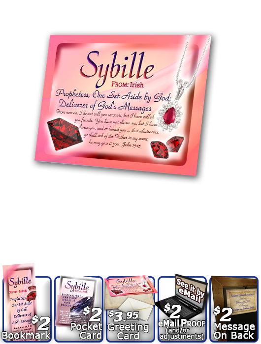 PL-SY04, Name Meaning Print,  Framed, Bible Verse, personalized, pink jewelry diamonds rubies treasure sybille