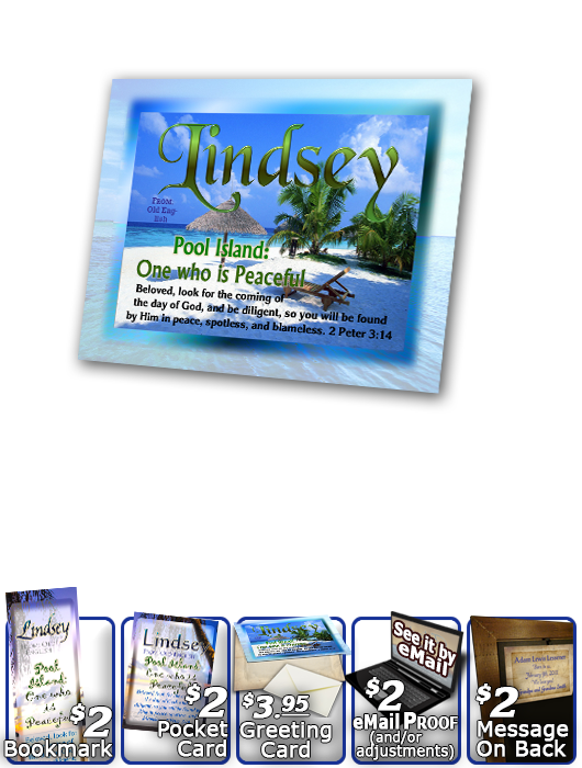 PL-WA09, Name Meaning Print,  Framed, Bible Verse, personalized, lindsey palm trees vacation beach sand
