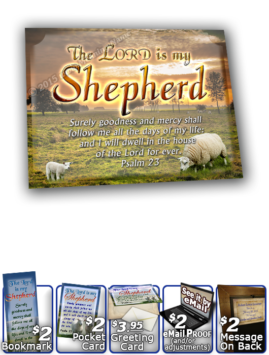 SG-8x10-AN03, Large 10x12 Plaque with Custom Bible Verse two lambs sheep, Psalm 23, Shepherd