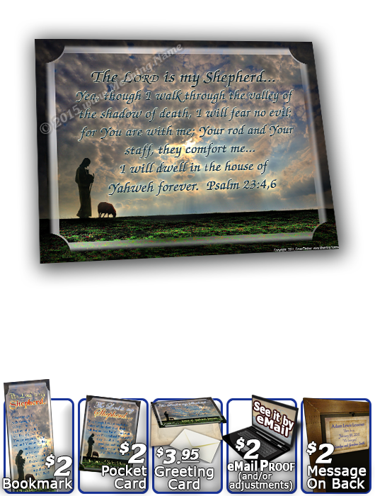 SG-8x10-AN34, Large 10x12 Plaque with Custom Bible Verse memorial remembrance  shepherd sheep lamb, Psalm 32:4,6