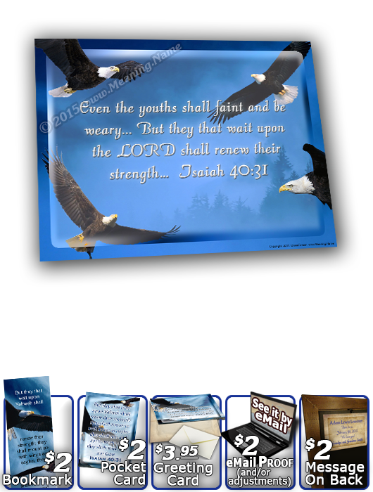 SG-8x10-AN38, Large 10x12 Plaque with Custom Bible Verse  bald eagle bird, Isaiah 40:31, wings as eagles.