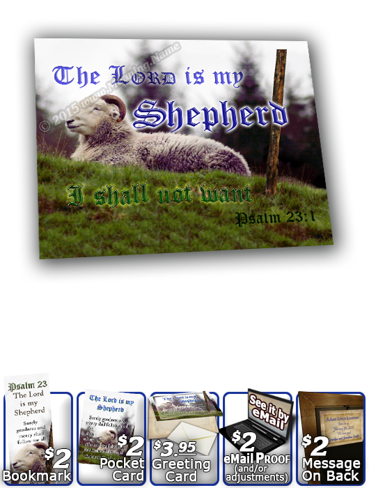 SG-8x10-AN62, Large 10x12 Plaque with Custom Bible Verse sheep ram shepherd flock lamb staff, Psalm 23, Shepherd.