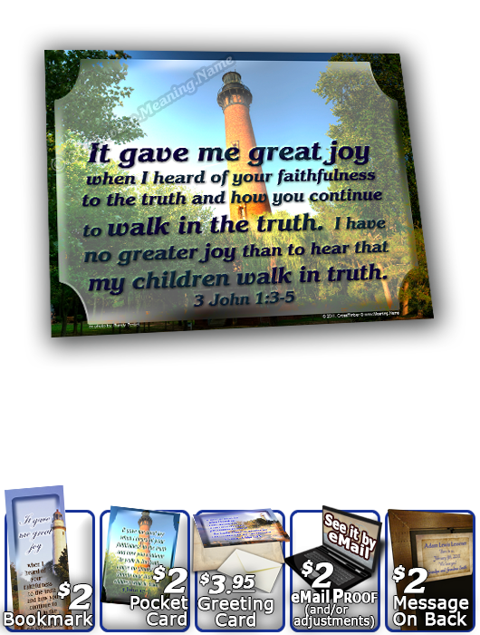 SG-8x10-LH38, Large 10x12 Plaque with Custom Bible Verse, personalized, lighthouse light, 3 John 1:3-5