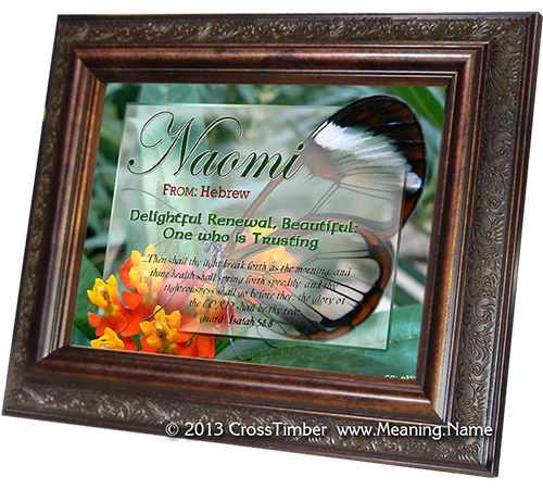 framed name meaning print with butterfly