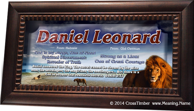 stormy sky and lion on name meaning plaque AN07