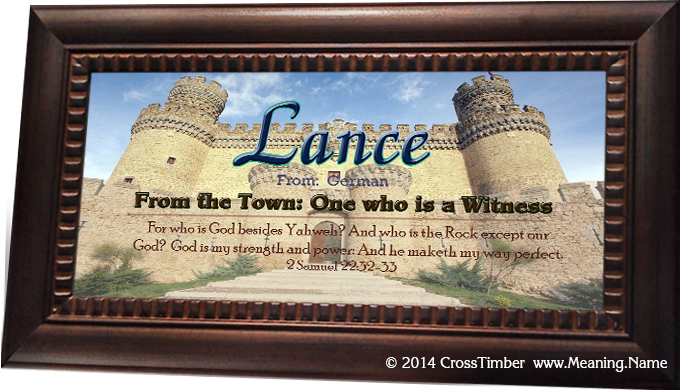 SC34 framed name meaning gift with castle