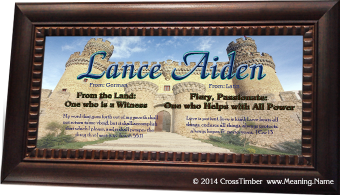 SC35 framed name meaning gift with castle