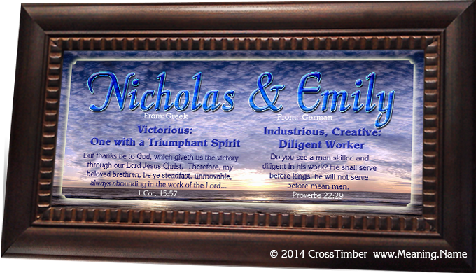 SS15 custom name meaning print, framed, with two names