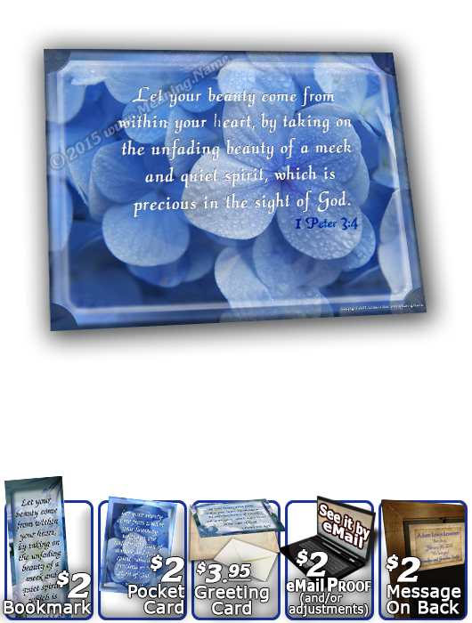 SG-8x10-FL33, Large 10x12 Plaque with Custom Bible Verse, personalized, floral flower, blue soft flowers, 1 Peter 3:4