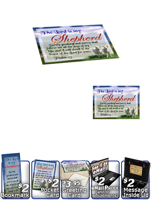 SG-MB-AN03, Custom Bible Verse on a Music Box, Bible Verse two lambs sheep, Psalm 23, Shepherd