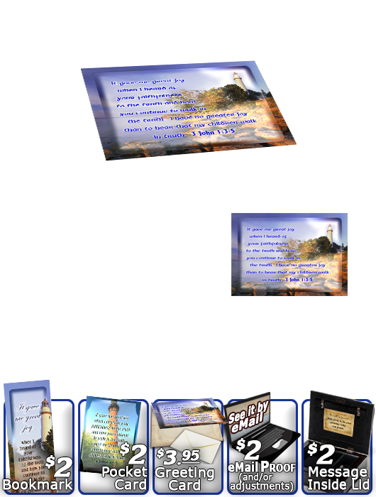 SG-MB-LH38, Custom Bible Verse on a Music Box, Bible Verse, personalized, lighthouse light, 3 John 1:3-5