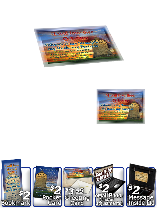 SG-MB-SC02, Custom Bible Verse on a Music Box, Bible Verse, personalized, scenery castle keep, Psalm 18