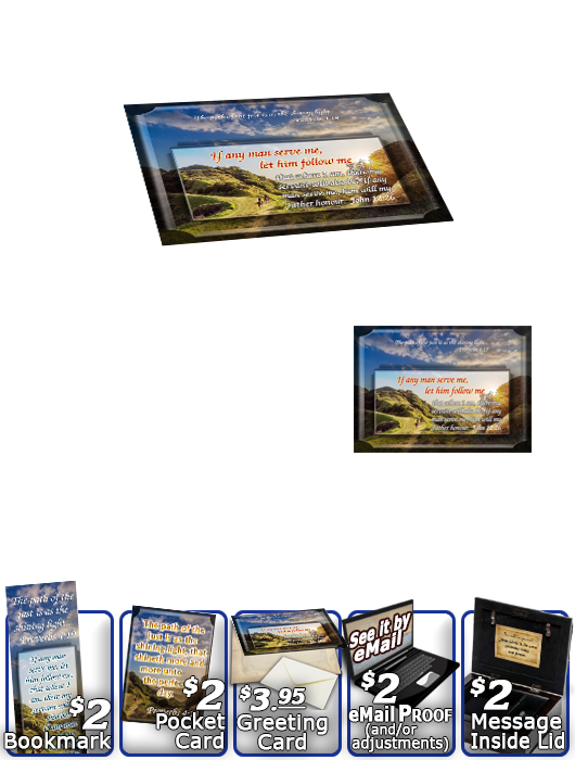 SG-MB-SY18, Custom Bible Verse on a Music Box, Bible Verse, personalized, sunset pathway follow, cowboy, Proverbs 4:19, John 12:26