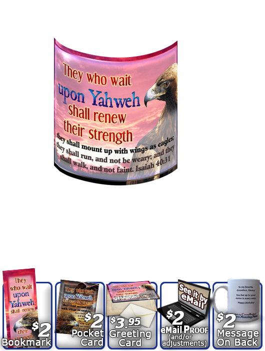 SG-MU-AN24, Coffee Mug with Custom Bible Verse bird golden eagle hawk, Isaiah 40:31